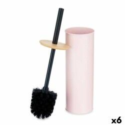 Scopino per il Bagno Berilo B1041C BAMBOO - 399 Rosa Metallo Bambù Plastica 9,5 X 27 X 9,5 cm (6 Unità)