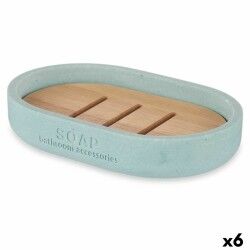 Portasapone Berilo B5456BC-4 - 457 Azzurro Resina Bambù 12,5 x 2,5 x 8,5 cm (6 Unità)
