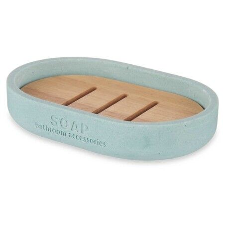 Portasapone Berilo B5456BC-4 - 457 Azzurro Resina Bambù 12,5 x 2,5 x 8,5 cm (6 Unità)