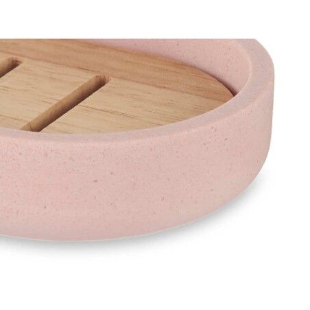 Portasapone Berilo B5456BC-4 - 458 Rosa Resina Bambù 12,5 x 2,5 x 8,5 cm (6 Unità)