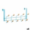 Appendiabiti per Porte Berilo W7912-10NB-BLUE Azzurro Legno Metallo 35 x 17 x 15 cm (6 Unità)
