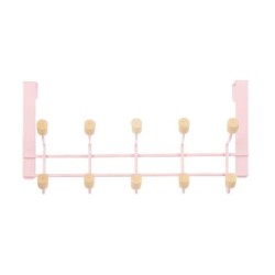 Appendiabiti per Porte Berilo W7912-10NB-PINK Rosa Legno Metallo 35 x 17 x 15 cm (6 Unità)