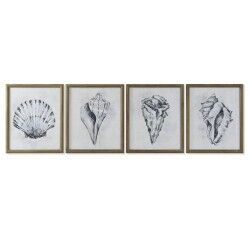Quadro Home ESPRIT Grigio Naturale 50 x 2,5 x 60 cm (4 Unità)