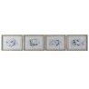 Quadro Home ESPRIT Grigio Pesce (4 Unità)
