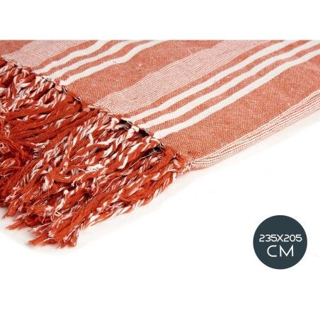 Foulard Multiuso Righe 235 x 205 cm Bianco Rosso (8 Unità)