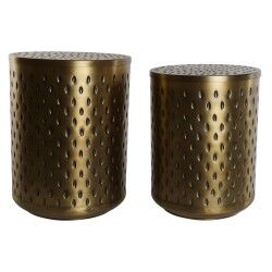Set di 2 tavoli Home ESPRIT Dorato Metallo 43 x 43 x 54 cm