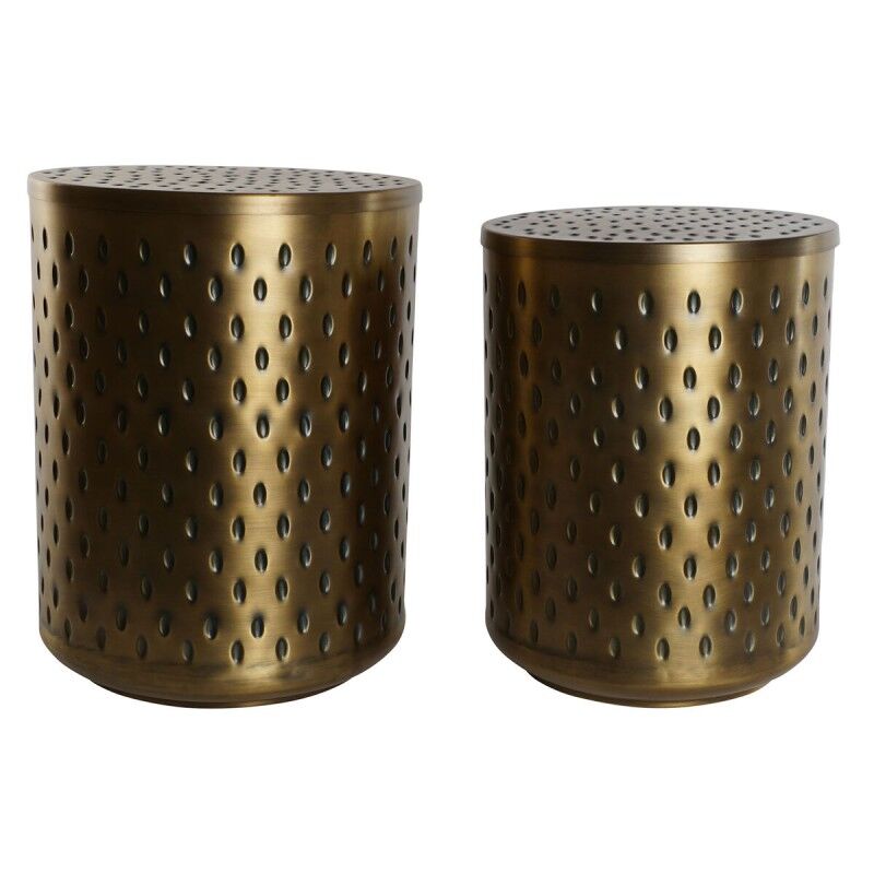 Set di 2 tavoli Home ESPRIT Dorato Metallo 43 x 43 x 54 cm Set di 2 tavoli Home ESPRIT Dorato Metallo 43 x 43 x 54 cm