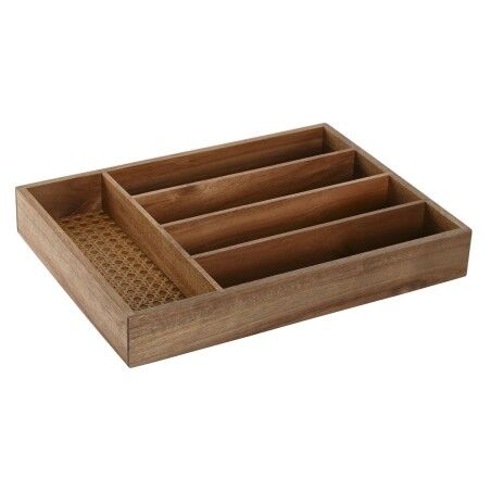 Vassoio Portaposate Home ESPRIT Naturale Acacia 34,5 x 25,5 x 5 cm