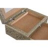 Scatola-Portagioie Home ESPRIT Bianco Champagne Legno Alluminio 17,5 x 12,5 x 8,5 cm