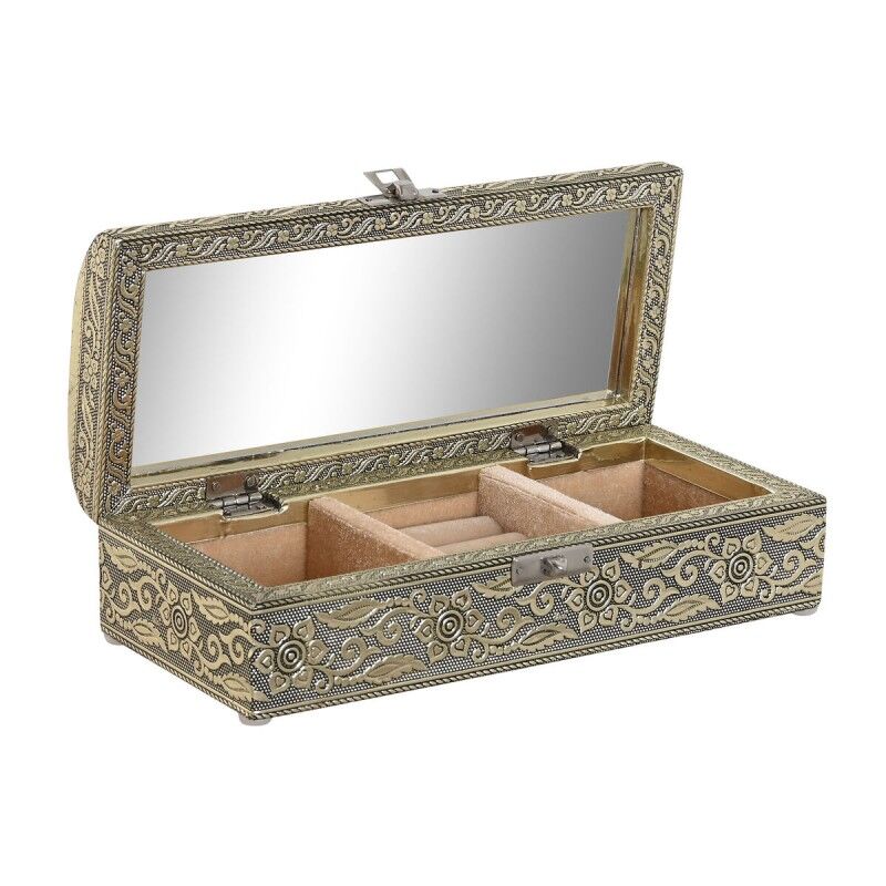 Scatola-Portagioie Home ESPRIT Bianco Champagne Legno Alluminio 22,5 x 10 x 6,5 cm Scatola-Portagioie Home ESPRIT Bianco Champagne Legno Alluminio 22,5 x 10 x 6,5 cm