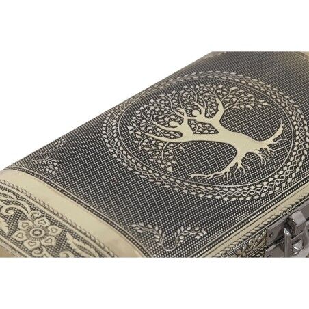 Scatola-Portagioie Home ESPRIT Bianco Champagne Legno Alluminio 22,5 x 10 x 6,5 cm