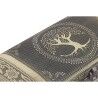 Scatola-Portagioie Home ESPRIT Bianco Champagne Legno Alluminio 22,5 x 10 x 6,5 cm