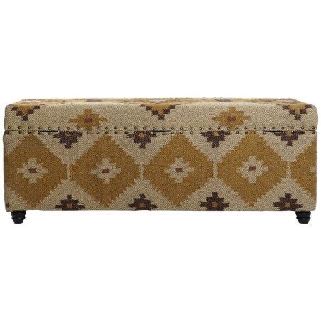Forziere Home ESPRIT Beige Senape Cotone 120 x 40 x 45 cm