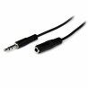 Cavo Prolunga Jack (3,5 mm) Startech MU2MMFS              (2 m) Nero