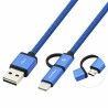 Cavo da USB a Micro USB e USB-C CoolBox COO-CAB-U2MC-BL Azzurro