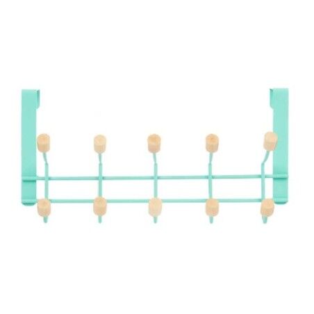 Appendiabiti per Porte Berilo W7912-10NB-GREEN Verde Legno Metallo 35 x 17 x 15 cm (6 Unità)