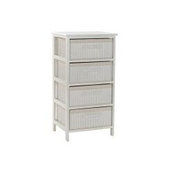 Cassettiera DKD Home Decor Bianco Bambù Legno di paulownia 42 x 32 x 81 cm