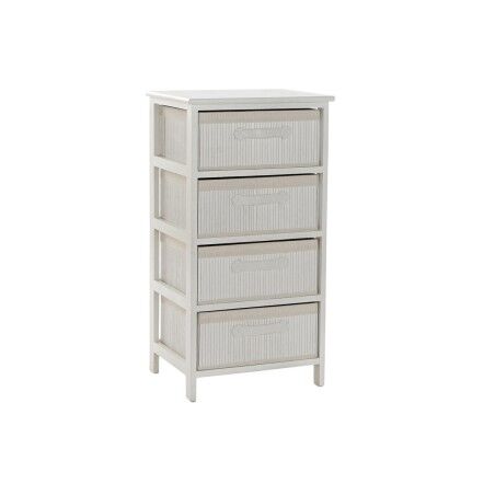 Cassettiera DKD Home Decor Bianco Bambù Legno di paulownia 42 x 32 x 81 cm