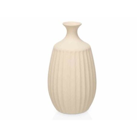 Vaso Beige Ceramica 21 x 39 x 21 cm (2 Unità) Righe