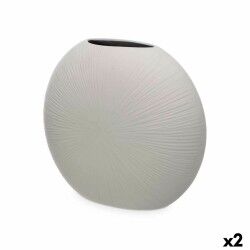 Vaso Grigio Ceramica 36 x 34 x 16 cm (2 Unità) Circolare