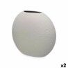 Vaso Grigio Ceramica 36 x 34 x 16 cm (2 Unità) Circolare