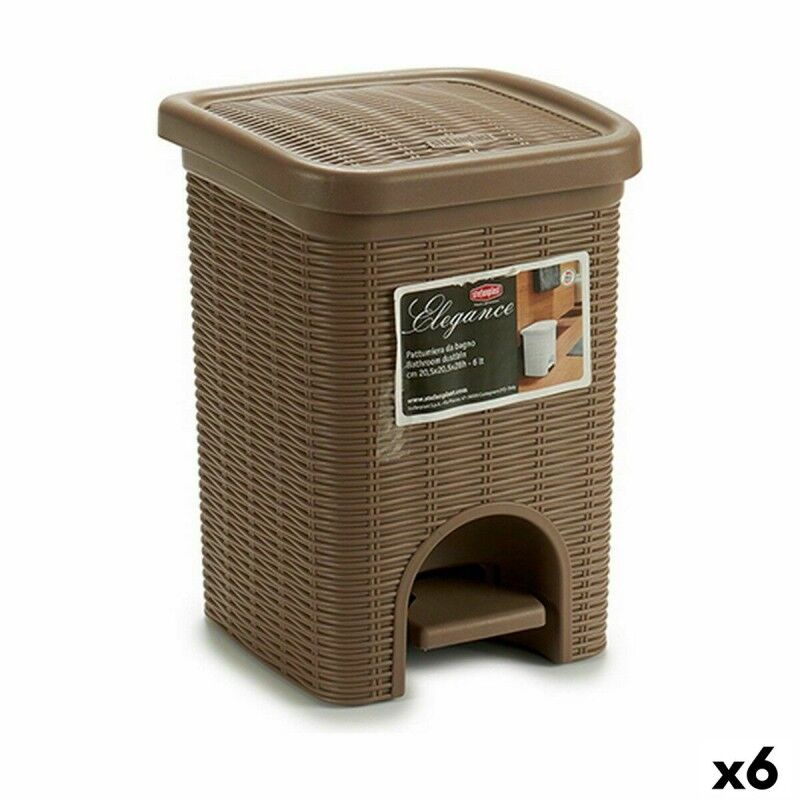 Cestino a pedale Stefanplast Elegance Nero Beige Plastica 6 L (6 Unità) Cestino a pedale Stefanplast Elegance Nero Beige Plastica 6 L (6 Unità)