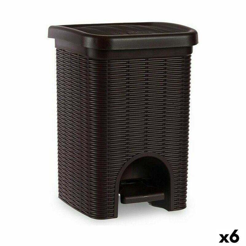 Cestino a pedale Stefanplast Elegance Marrone Plastica 6 L (6 Unità) Cestino a pedale Stefanplast Elegance Marrone Plastica 6 L (6 Unità)