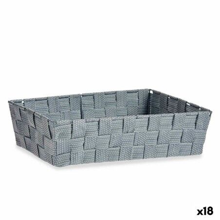 Cestino Multiuso Kipit 79812 Grigio Stoffa 3,8 L 34 x 8,5 x 21 cm (18 Unità)