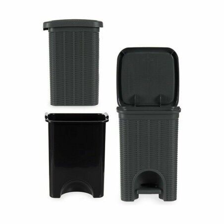 Cestino a pedale Stefanplast Elegance Grigio Plastica 20 L (6 Unità)