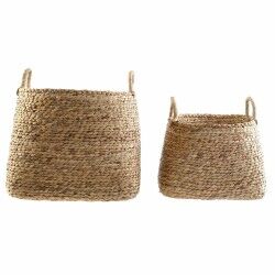 Set di Cestini DKD Home Decor 44 x 44 x 45 cm Naturale Marrone Boho