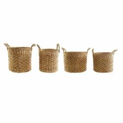 Set di Cestini DKD Home Decor Marrone Naturale Juta Iuta (4 Pezzi)