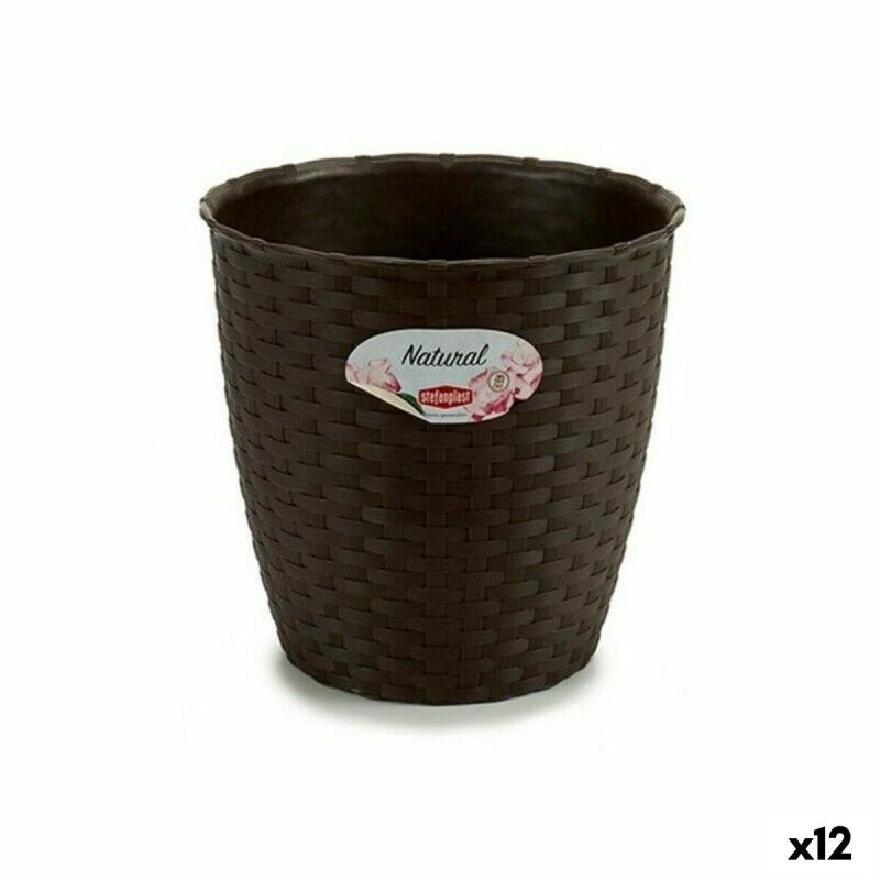 Vaso Stefanplast Plastica Cioccolato 19 x 17,5 x 19 cm (12 Unità) Vaso Stefanplast Plastica Cioccolato 19 x 17,5 x 19 cm (12 Unità)