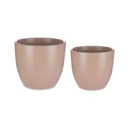 Set di Vasi Ibergarden CAZORLA-22-28-BE Beige Argilla Ø 22 cm Ø 28 cm 22 x 22 x 18 cm 28 x 28 x 24 cm 2 Pezzi