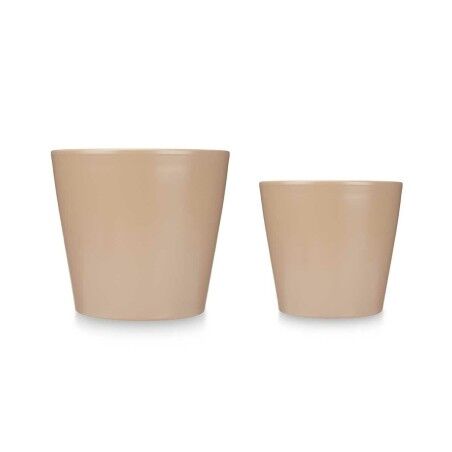 Set di Vasi Ibergarden LINCE-22-28-BE Beige Argilla Ø 22 cm Ø 28 cm 2 Pezzi