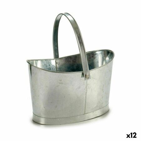 Vaso Ibergarden E51465-B Argentato Zinco Cestino 21 x 19,5 x 35,5 cm (12 Unità)