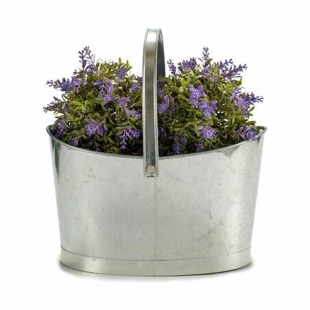 Vaso Ibergarden E51465-B Argentato Zinco Cestino 21 x 19,5 x 35,5 cm (12 Unità)