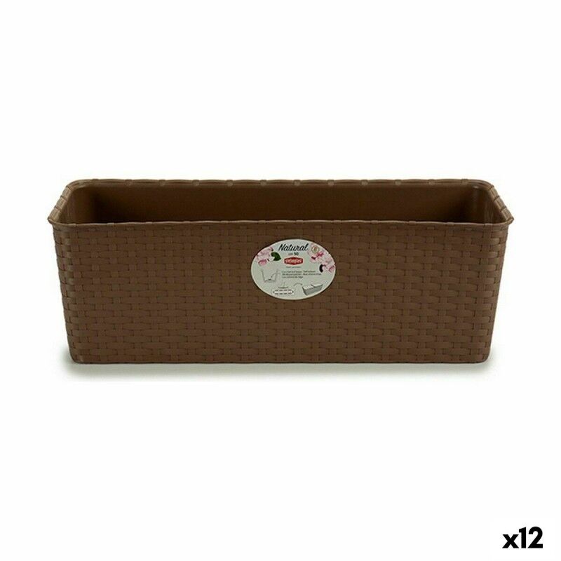 Vaso rettangolare da Balcone Stefanplast Marrone Plastica 18 x 16 x 48,5 cm (12 Unità) Vaso rettangolare da Balcone Stefanplast Marrone Plastica 18 x 16 x 48,5 cm (12 Unità)