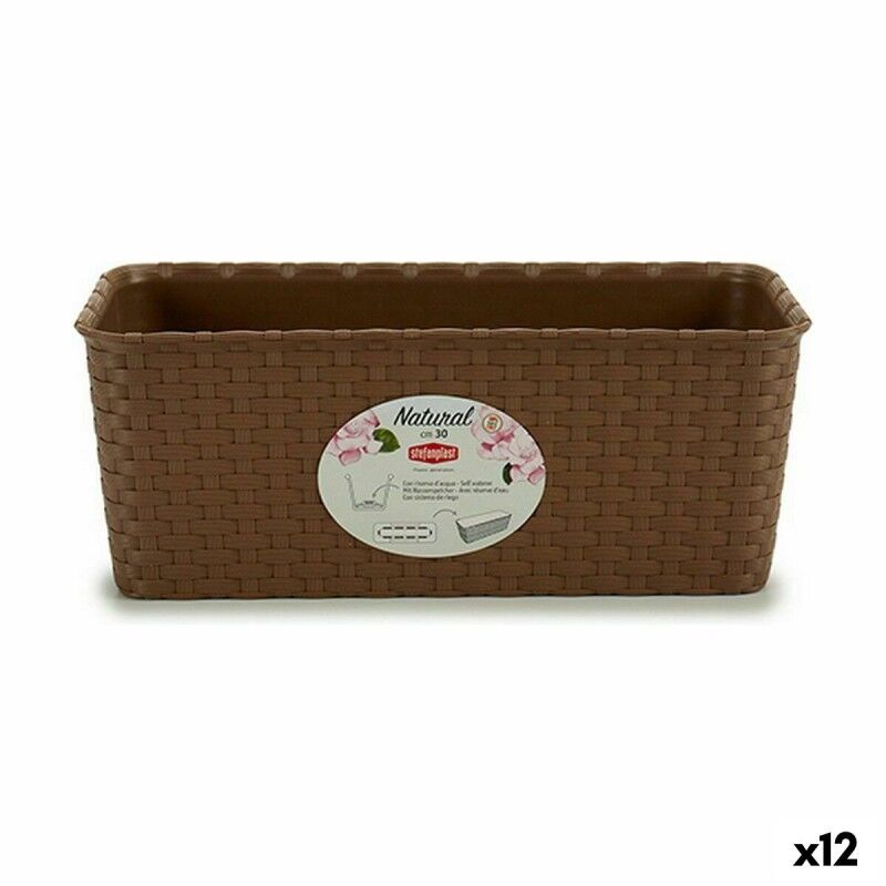 Vaso rettangolare da Balcone Stefanplast Marrone PVC 13 x 11 x 28,5 cm (12 Unità) Vaso rettangolare da Balcone Stefanplast Marrone PVC 13 x 11 x 28,5 cm (12 Unità)