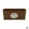 Vaso rettangolare da Balcone Stefanplast Marrone PVC 13 x 11 x 28,5 cm (12 Unità)