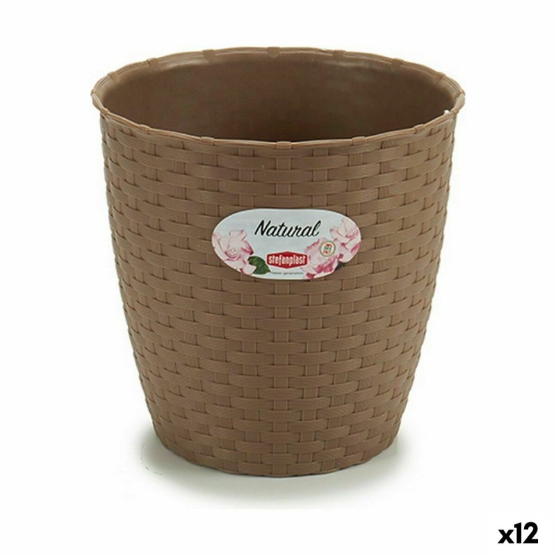 Vaso Stefanplast Marrone Plastica 19 x 17,5 x 19 cm (12 Unità) Vaso Stefanplast Marrone Plastica 19 x 17,5 x 19 cm (12 Unità)