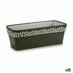 Vaso rettangolare da Balcone Stefanplast Cloe Antracite Plastica 49,5 x 17 x 19 cm (12 Unità)