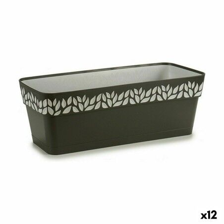 Vaso rettangolare da Balcone Stefanplast Cloe Antracite Plastica 49,5 x 17 x 19 cm (12 Unità)