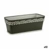 Vaso rettangolare da Balcone Stefanplast Cloe Antracite Plastica 49,5 x 17 x 19 cm (12 Unità)