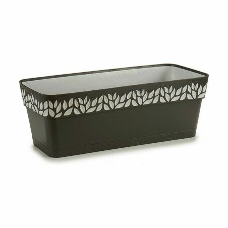 Vaso rettangolare da Balcone Stefanplast Cloe Antracite Plastica 49,5 x 17 x 19 cm (12 Unità)