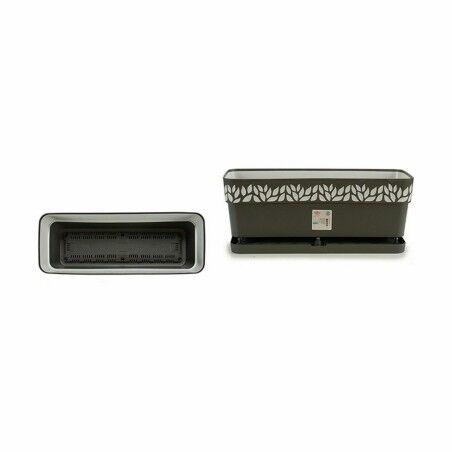 Vaso rettangolare da Balcone Stefanplast Cloe Antracite Plastica 49,5 x 17 x 19 cm (12 Unità)