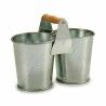 Vaso Ibergarden D60088-B Marrone Argentato Legno Zinco Doppia 20 x 15 x 10,2 cm (24 Unità)