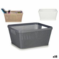 Cestino Multiuso Kipit 4720 Bianco Beige Grigio Plastica 5 L 29,5 x 13 x 23 cm (18 Unità)
