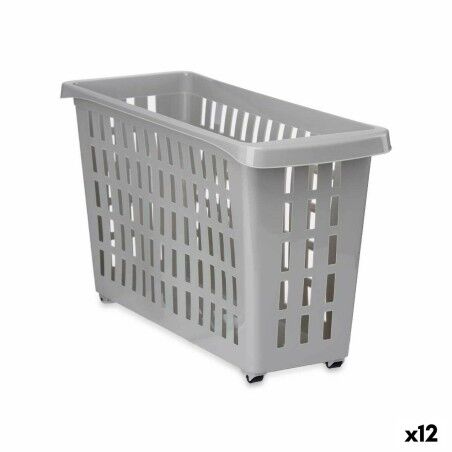 Contenitore per Sistemare per Mobile da Cucina Kipit G-327-1 Grigio 17,5 x 26 x 46 cm Con ruote (12 Unità)