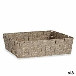 Cestino Multiuso Kipit A3-6885 Beige Stoffa 3,8 L 34 x 8,5 x 21 cm (18 Unità)