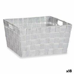 Cestino Multiuso Kipit A3-6883 Bianco Stoffa 30,4 x 14 x 20 cm (18 Unità)